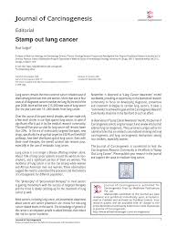Lung cancer in 'never smokers' is an important cancer. Pdf Stamp Out Lung Cancer