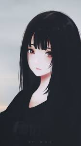 Beautiful Anime Woman Dark Hair Fan Art 720x1280 Wallpaper Anime Art Girl Dark Anime Anime
