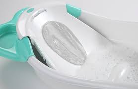Faucet handles are a sweet touch to keep the bathtub theme going (rather than having the mount holes exposed). Summer Infant Warming Waterfall Bath