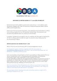 If you are also unemployed, then you must notify the claims officer. Https Www Businessforsa Org Wp Content Uploads 2020 06 B4sa Written Qas From 17 June Webcast B Pdf
