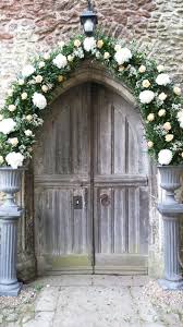 Arch Over The Church Door Inc Hydrangea Roses Church Wedding Decorations Wedding Arch Winter Wedding Arch
