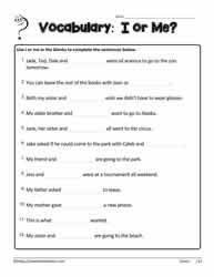I Vs Me Worksheet 1 In 2020 Helping Verbs Main Verbs Grammar Skills