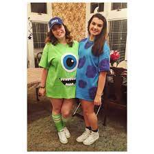 Costumes for your next halloween or theme. Monster S Inc Costume Diy Duo Halloween Costumes Halloween Costumes Friends Bff Halloween Costumes