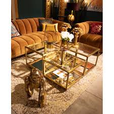 As the name suggests, a trunk coffee table can double as a trunk so the owner can store items within its middle such as tea sets, books, toys, decorations, etc. Modern Golden Coffee Table Luigi Kare Design