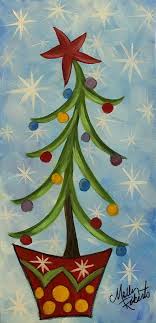 Dancing Christmas Tree Christmas Paintings On Canvas Christmas Paintings Christmas Canvas