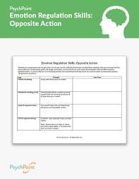 Emotion Regulation Skills Opposite Action Worksheet In 2020 Coping Skills Coping Skills Activities Dbt Skills