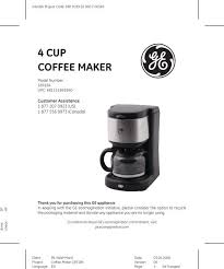 Cuisinart® coffee maker parts help to extend the life of your appliance. 4 Cup Coffee Maker Ge Housewares