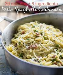 Pesto Spaghetti Carbonara Recipe Pasta Dishes Recipes Spaghetti Carbonara
