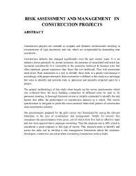 While tools cannot predict the risks themselves, they do let you monitor them over the course of your project and help you take mitigation actions. Doc Risk Assessment And Management In Construction Projects Gaurav Awati Academia Edu