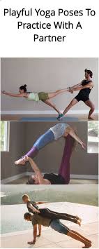 Begin this pose by standing next to each other, looking in the advanced partner yoga poses. Easy Yoga Workout 4 Playful Yoga Poses To Practice With A Partner1 Fitness For Beginners Motivation Get Easy Yoga Workouts Couples Yoga Poses Couples Yoga