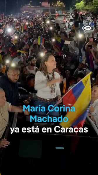 Miles de personas reciben a María Corina Machado entre gritos de "libertad" en su regreso a Caracas, La líder opositora y premio Nobel de la paz de 2025 regresó este domingo a la capital venezolana ...