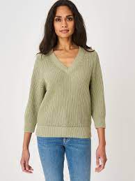 A super soft knit pant made of plush boucle yarn, this jogger is an essential addition to your loungewear lineup. Repeat Cashmere Short Chunky Knit Rib Sweater With Pointelle Details