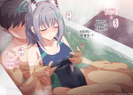 Mizugi Shiroko to Ofuro Ecchi | 수영복 시로코와 욕실 섹스 - Page 4 - HentaiZap