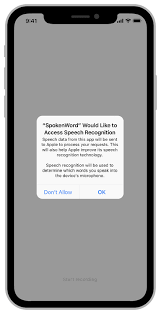 It's possible to dictate speech on your mac computer, which has the ability to type out your spoken words. Asking Permission To Use Speech Recognition Apple Developer Documentation