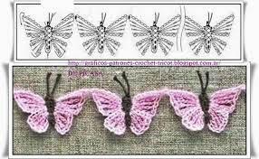 Crochet Ganchillo Patrones Graficos Mariposa A Crochet Mariposas Tejidas A Crochet Patron De Ganchillo Ganchillo