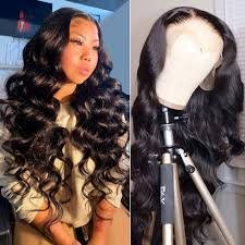 200% density natural black ariana grande celebrity copycatting straight lace wigs. Body Wave 180 Density Human Hair Lace Front Wigs For Black Women West Kiss Hair