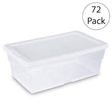 Black And Yellow Totes Home Depot Sterilite 6 Qt Clear Closet Storage Bin Container With White Lid 72 Pack 72 X 16428036 The Home Depot Closet Storage Tote Storage Sterilite