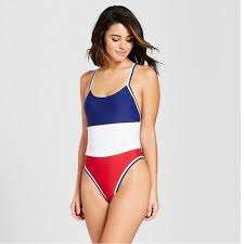 The most common red white and blue swimsuit material is lycra & spandex. Xhilaration Women One Piece Red White Blue Bathing Swim Suit X Small 63 Off Ebay