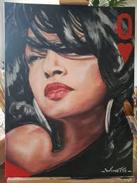 Your love is King and I am your Queen" ♠️♥️ #acrylicsoncanvas I used to  draw Sade as a teenager and after 30+ years (of not drawing at all) I  started painting and