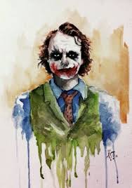 The Joker In Watercolor Art Painting Drawings