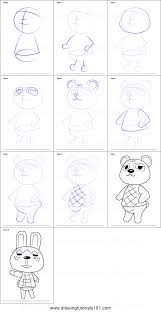 How To Draw Pinky From Animal Crossing Printable Drawing Sheet By Drawingtutorials101 Com Animal Crossing Drawing Sheet Drawings