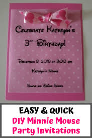5 out of 5 stars. Handmade Minnie Mouse Birthday Invitations Quick Easy Invites