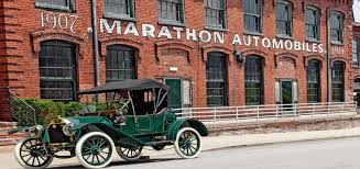 this is a 1912 marathon k 20 in front of the marathon motor works factory were is was built motor works marathon motors antique cars marathon motor works factory were