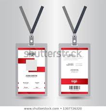 Identification Card With Lanyard Set Isolated Vector Illustration Blank Plastic Access Card Name Tag Identity Card Design Employees Card Business Card Design