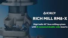 Rich Mill RM8-X 45° Milling System - (Korloy) - YouTube