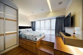 Contemporary Design With Ample Storage At Waterfront Gold Interior Design Singapore Platform Bed Designs Bed Design Modern Bedroom Design
