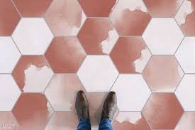 Atrafloor Mimics Hand Painted Tile With Vinyl Flooring Vinyl Flooring Hand Painted Tiles Marble Wood