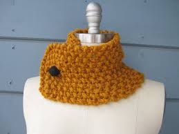 Simply select your shade of red heart boutique treasure and even customize button choices for a. Butterscotch Neck Warmer Head Scarf With Black Felted Button Rivka Knit Designs