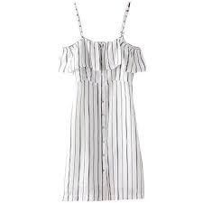 Black And White Striped Off The Shoulder Dress Chicnova Fashion Off Shoulder Striped Strappy Dress Ladies Mini Dresses Fashion White Off Shoulder Dress