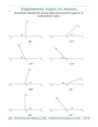 The Supplementary Angles A Math Worksheet Page 2 Supplementary Angles Angles Worksheet Geometry Worksheets