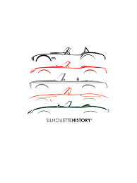 Roadster Of Sixties Silhouettehistory Silhouette Of Legendary Roardsters Of The Early 60s Ac Cobra Ferrari 250 Gt Swb Cal Car Silhouette Ac Cobra Mercedes Sl