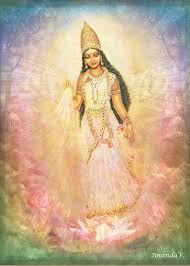 Goddess Painting Greeting Card Featuring The Mixed Media Mother Goddess In Rainbow Colours By Ananda Vdovic Gods And Goddesses Goddess Mother Goddess
