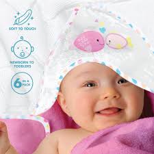 Mother's Choice Lot de 5 serviettes de bain à capuche pour bébé