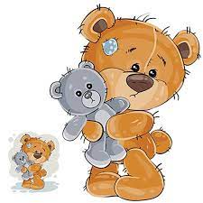 Vector Illustration Of A Brown Teddy Bear Hugging His Soft Toy A Teddy Clipart Bear Teddy Png And Vector With Transparent Background For Free Download Teddy Bear Clipart Brown Teddy Bear