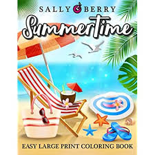 This ice cream coloring page is just too cute! Buy Easy Large Print Coloring Book Summertime Relaxing Coloring Pages With Beautiful Flowers Fun Vacation Things Cute Beach Animals Sea And Ocean Ambience Perfect Gift For Adults Seniors Girls Paperback April