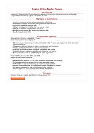 The first step is to write an effective resume. Creative Writing Teacher Resume Great Sample Resume