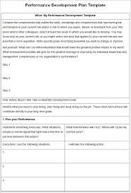 performance development plan template
