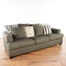 Ashley Furniture Contemporary Gray Upholstered Three Cushion Sofa Cushions On Sofa Ashley Furniture Furniture