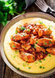Saucy Chicken And Sausage Over Creamy Parmesan Polenta Jo Cooks
