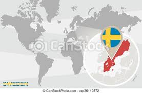 Wereldkaarten worden meestal politiek of fysisch ingedeeld. Wereld Zweden Kaart Gevergroot Kaart Map Zweden Gevergroot Vlag Sweden Wereld Canstock