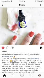 All Natural Nail Polish Remover From Shareoils On Instagram Use Lemongrass Oil Trick Essential Oil Diy Nail Polish Remover Nail Oil Organic Nail Polish
