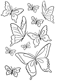 Simple butterflies in flight - Butterflies & insects Adult Coloring Pages