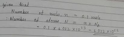 How do you calculate moles of atoms? Calculate No Of Atom In 0 1 Mole Of Carbon Atom