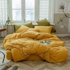 Furniture, girls bedding, boys bedding, rugs + windows Amazon Com Solid Yellow Duvet Cover Queen Jersey Knit Cotton Bedding Set Bright Yellow Comforter Cover Modern Solid Bedding Set 1 Duvet Cover 2 Pillowcases Solid Color Comforter Cover Full Queen Bedding Set