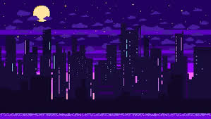 1024x398 background pixel art gif gif animation animated pictures. Pixel Art Game Background With Road Ground Sunset Landscape Sky Clouds Silhouette City Stars And Moon Background With Gradient Stock Vector Adobe Stock