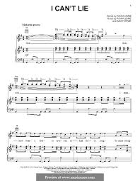 I Can T Lie Maroon 5 By A Levine S Farrar Sheet Music On Musicaneo